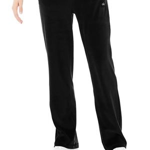 alo velour high waist glimmer wide leg pant | size s